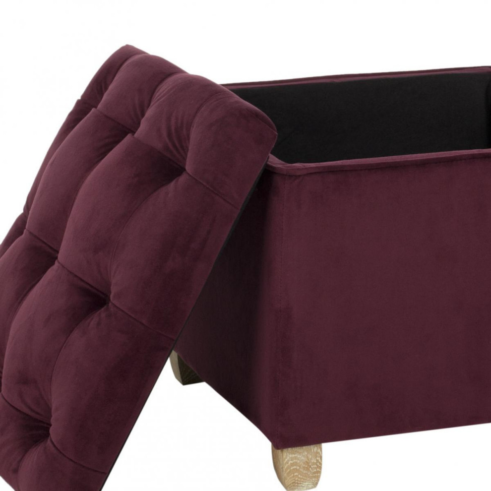 Nia Tuffted Ottoman  Bordeaux   Contemporary   Footstools And Ottomans   by Rustic Home Furniture Deco  Houzz