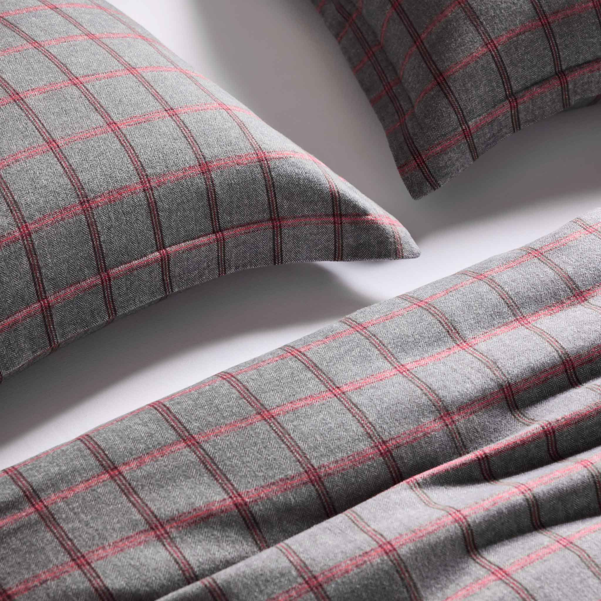 Herringbone Plaid Flannel Duvet Set