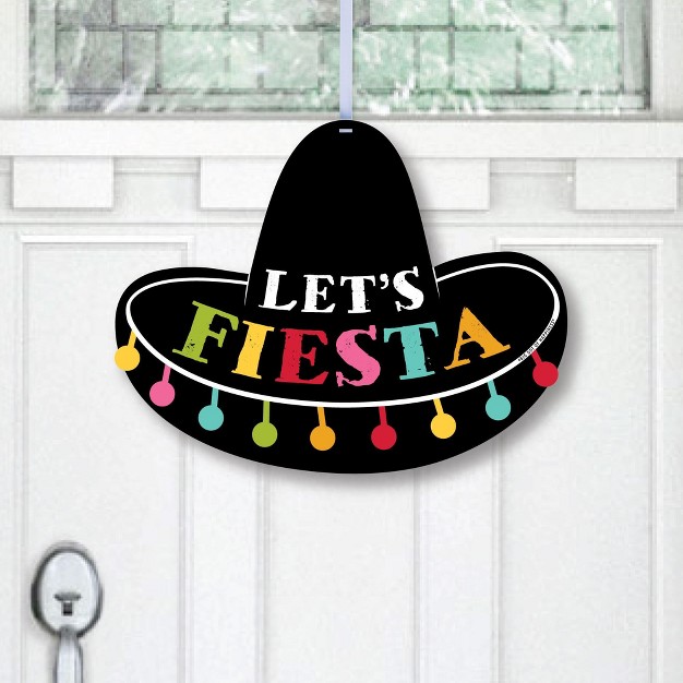 Big Dot Of Happiness Let x27 s Fiesta Hanging Porch Fiesta Outdoor Decorations Front Door Decor 1 Piece Sign