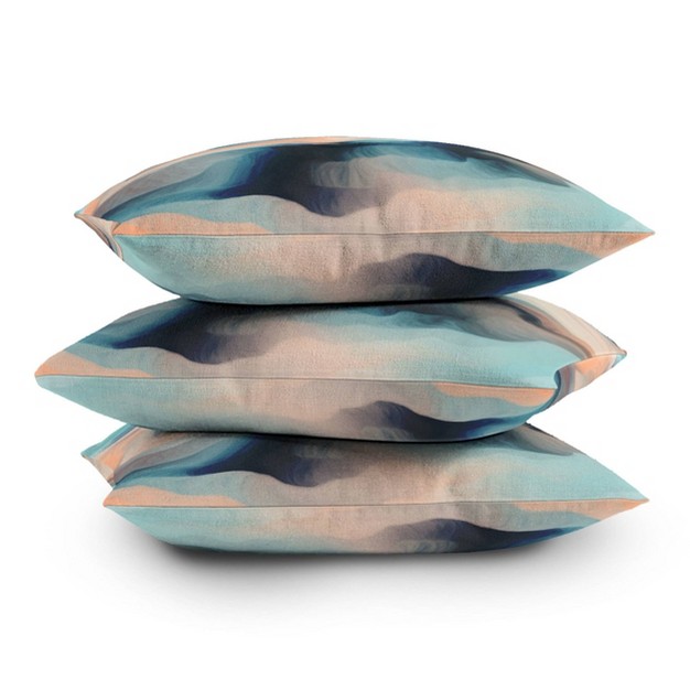 Marta Barragan Camarasa Abstract Tidal Waves Outdoor Throw Pillow Blue Deny Designs