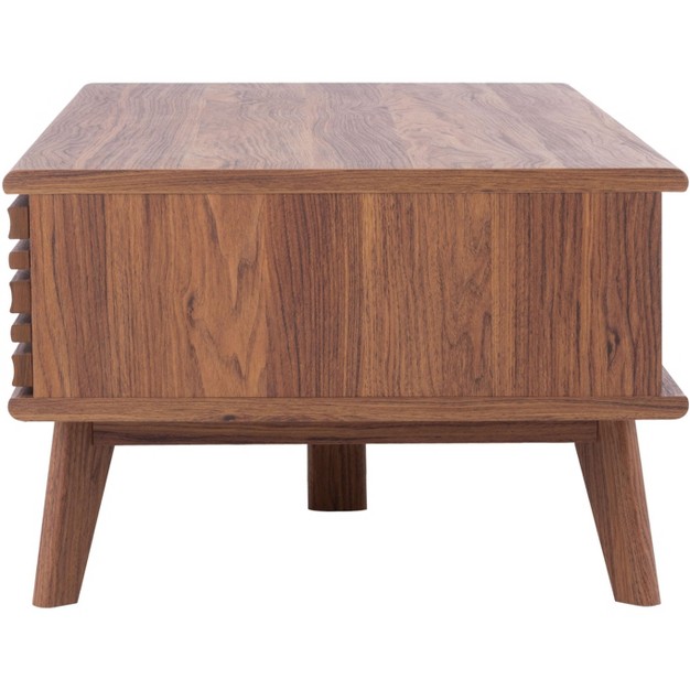 Rori 1 Shelf Coffee Table Walnut Safavieh