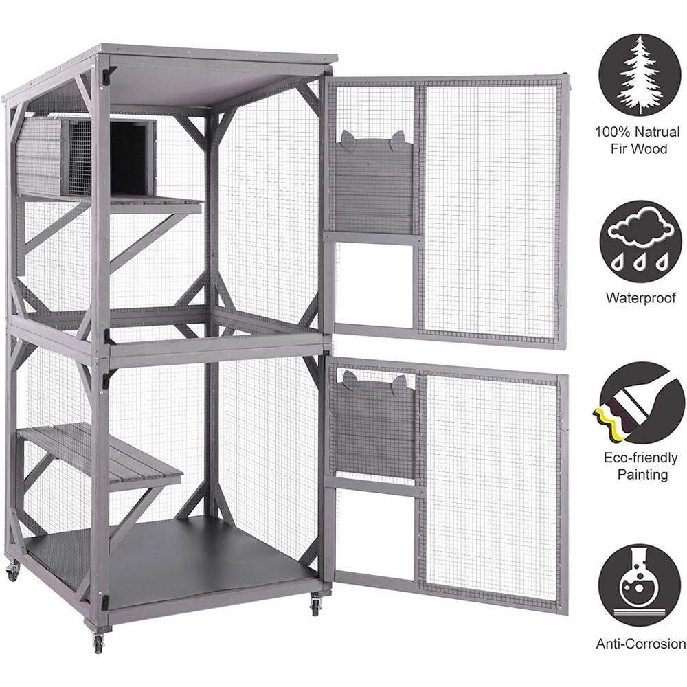 aivituvin Cat House, Outdoor Cat Catio (Inner Space 13.2 sq. ft.) AIR22