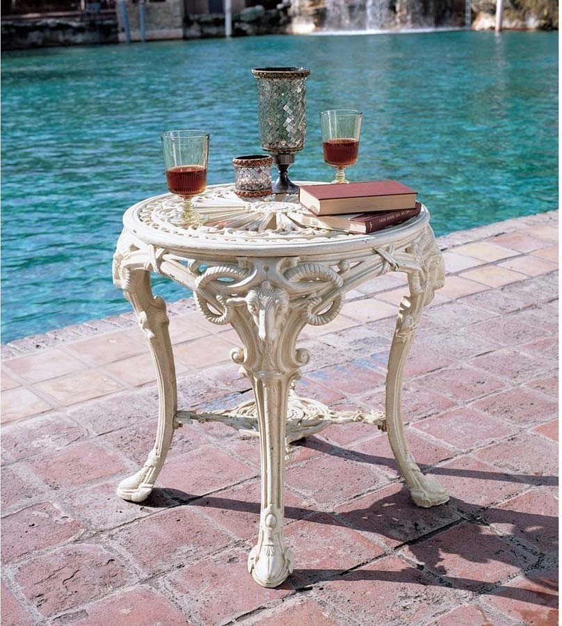 Regents Park Cast Iron Table   Victorian   Outdoor Side Tables   by XoticBrands Home Decor  Houzz