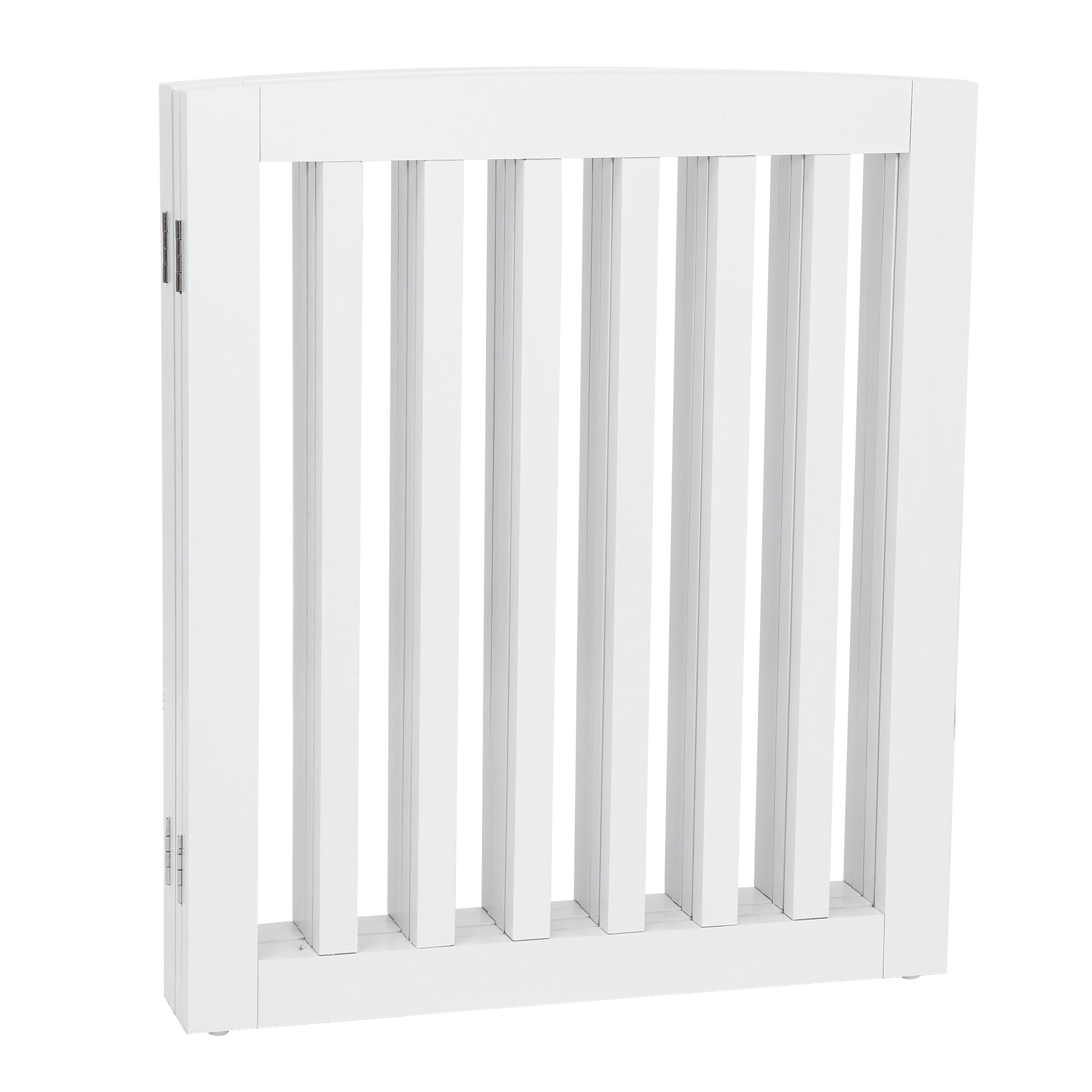 HomGarden Foldable Pet Gog Gate - 4 Panels 24'' Tall Fence for Doorways Stairs， White