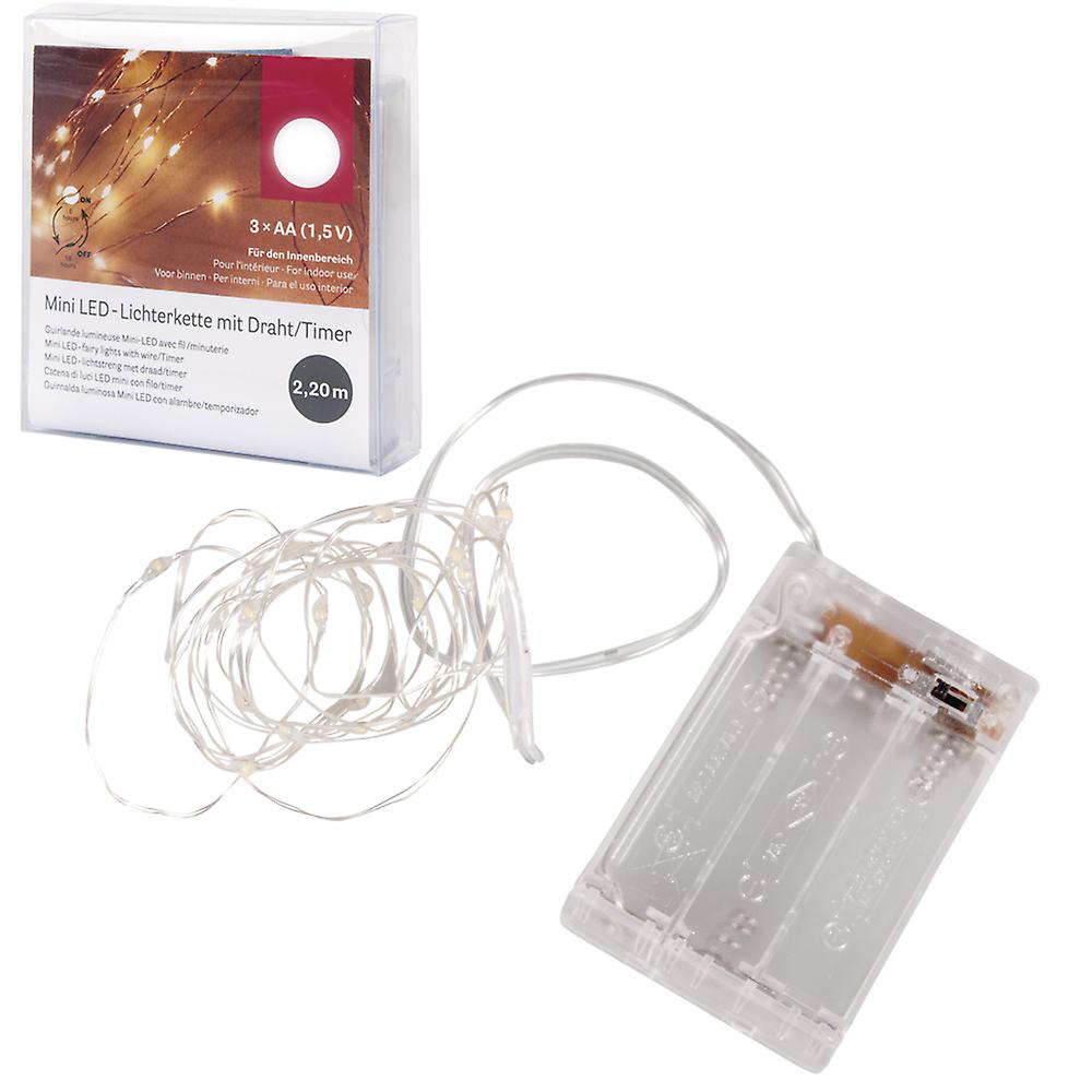 2.2m Warm White Mini Battery Powered LED Fairy Lights for Indoor Use