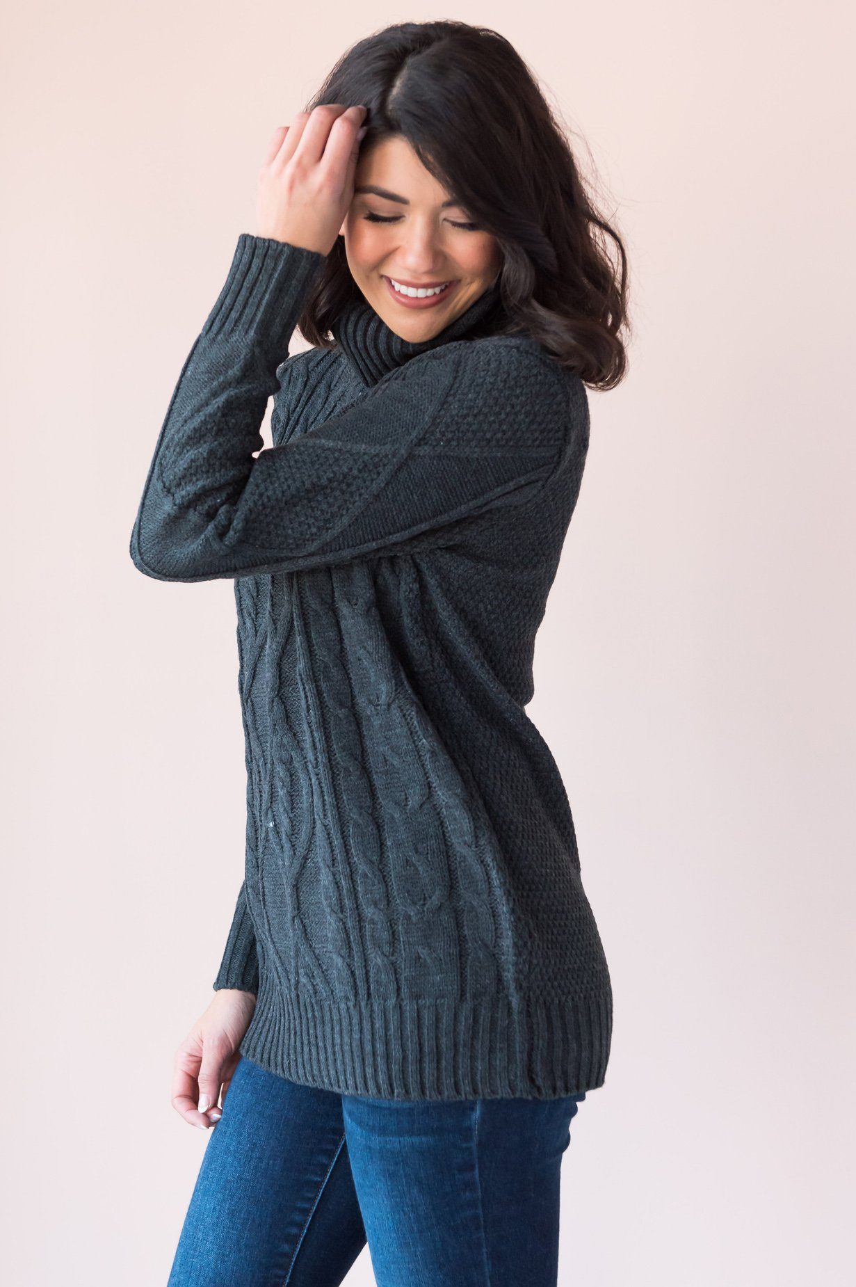 Spiced Smiles Modest Turtleneck Sweater