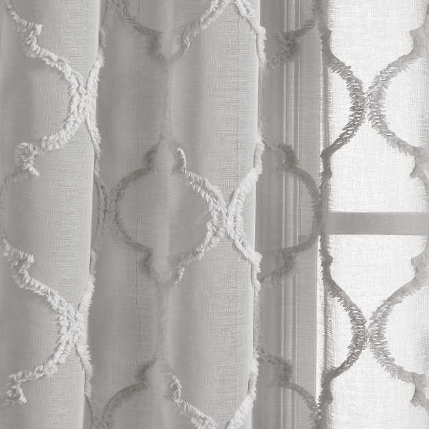 Sheer Avon Trellis Curtain Panels Gray Lush D cor