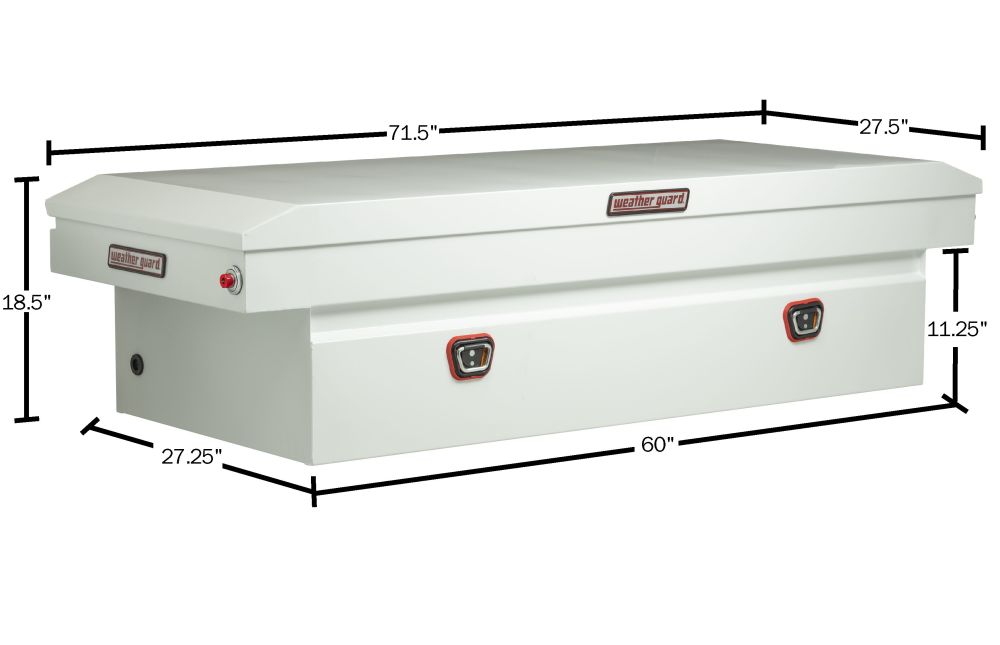 Weather Guard Saddle Box Steel Full Extra Wide White