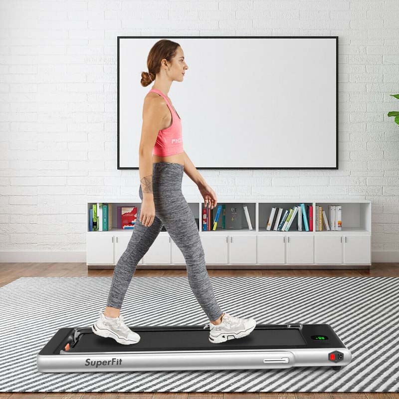 2 in 1 Folding Electric Treadmill for Home Gym, 2.25HP Under Desk Treadmill, Portable Walking Running Machine with Bluetooth Speaker