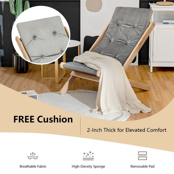 3-Position Adjustable and Foldable Wood Beach Sling Chair