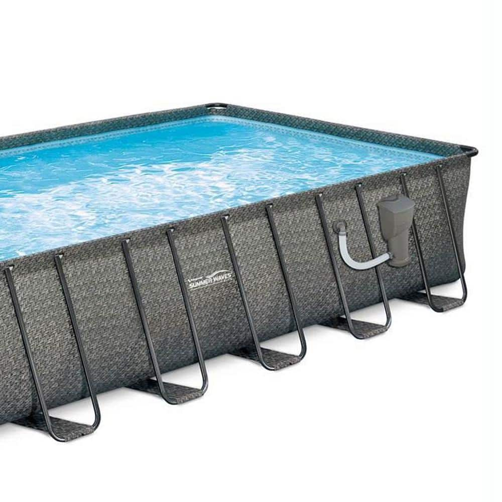 Summer Waves 12 ft. x 24 ft. x 52 in. Rectangle 52 in. D Above Ground Frame Swimming Pool Set P42412521