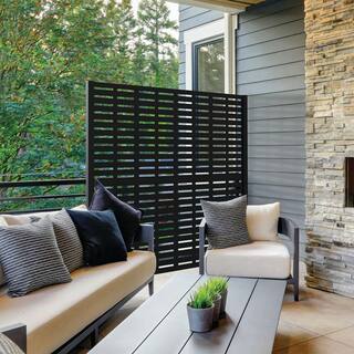 Barrette Outdoor Living 3 ft. x 6 ft. Matte Black Aluminum Decorative Screen Panel Decorative Screen Frame Kit 73050434