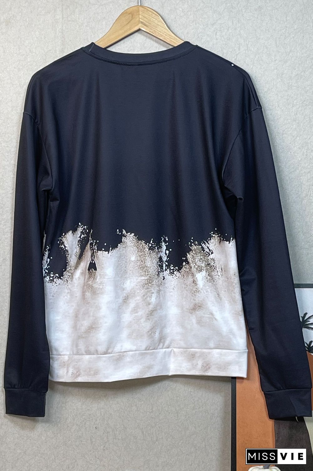 Bleached Tie Dye O-neck Sweatshirt Women Wholesale