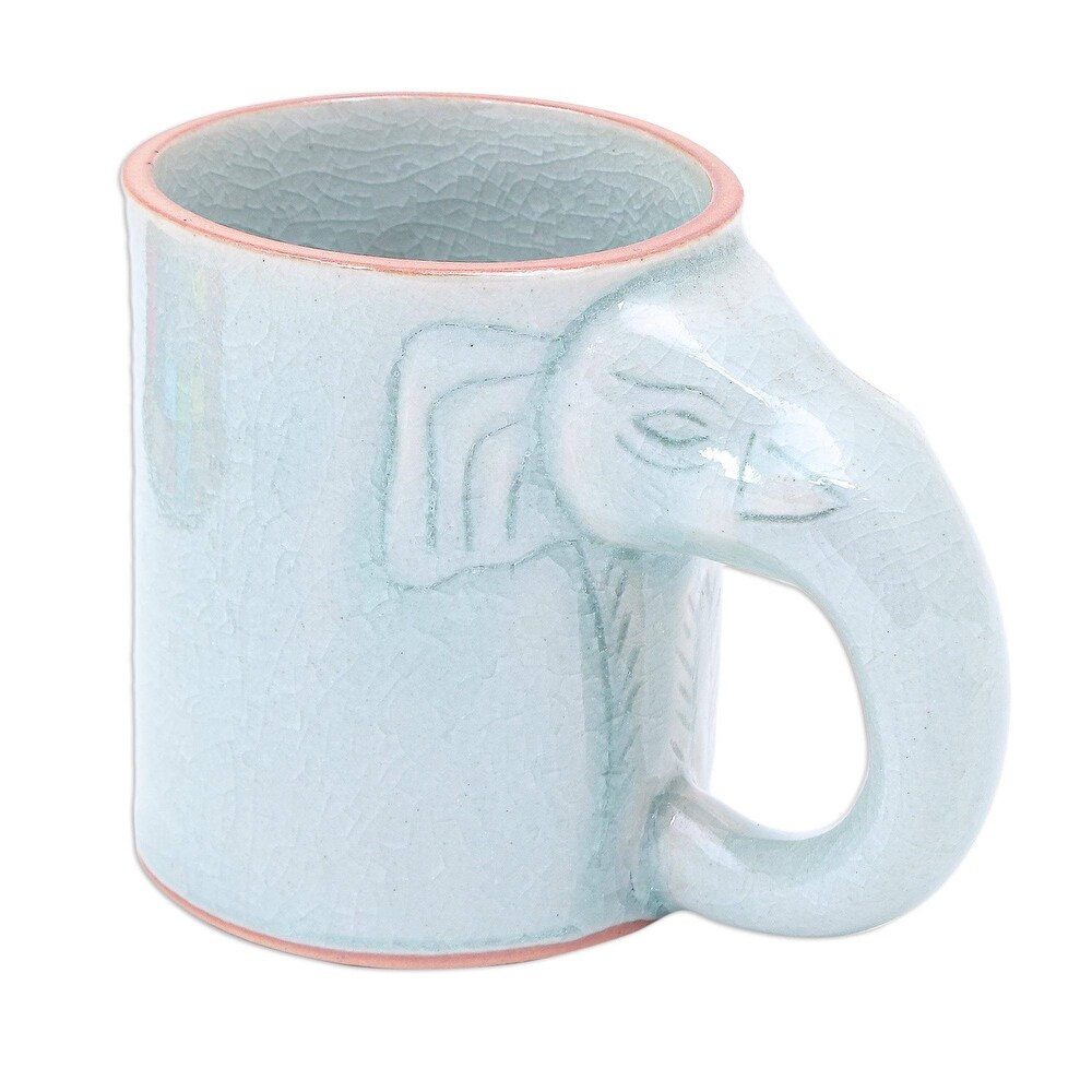 Novica Handmade Calming Cup Celadon Ceramic Mug