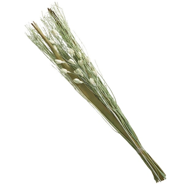 Green Dried Plant Handmade Tall Floral Bouquet Branch Natural Foliage with Grass Stems