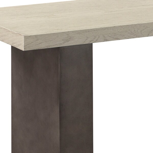 Abbey Modern Concrete and Solid Wood Entryway Console Table