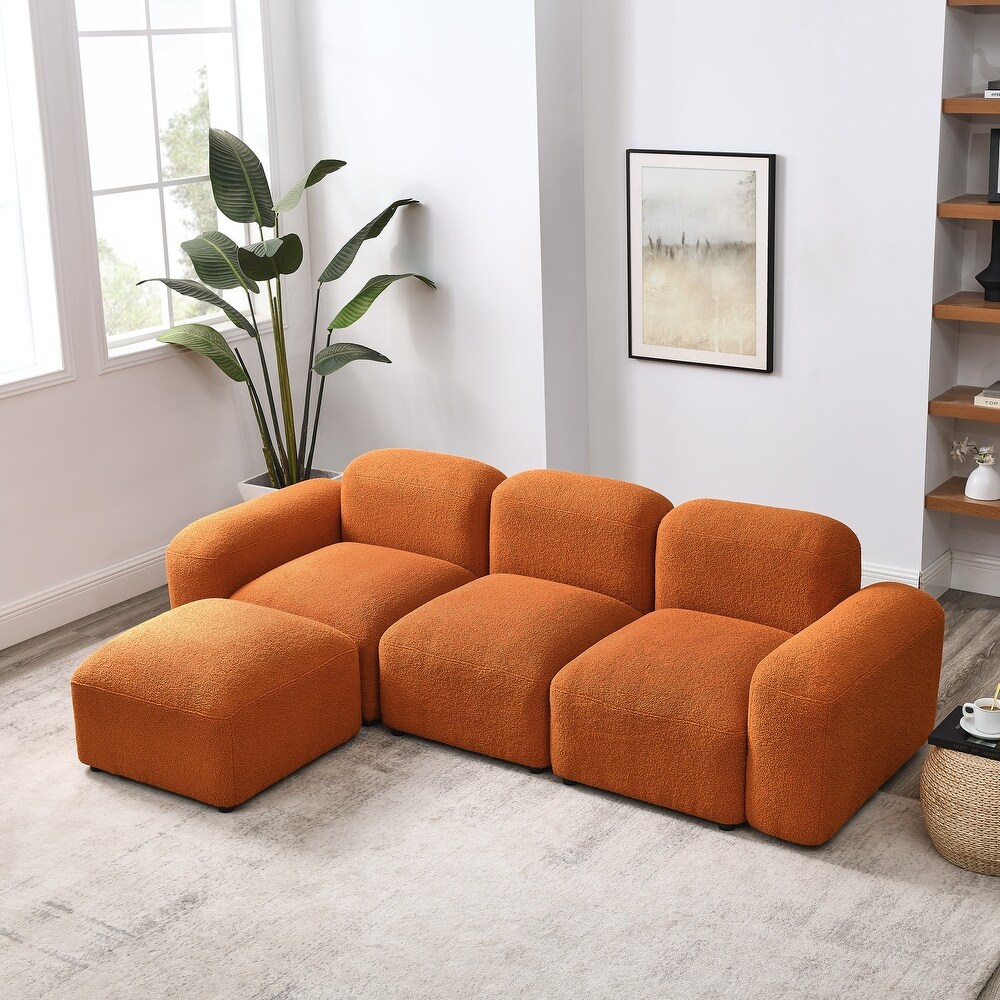 L Shape Modular Sectional Sofa with Ottoman  94.5\