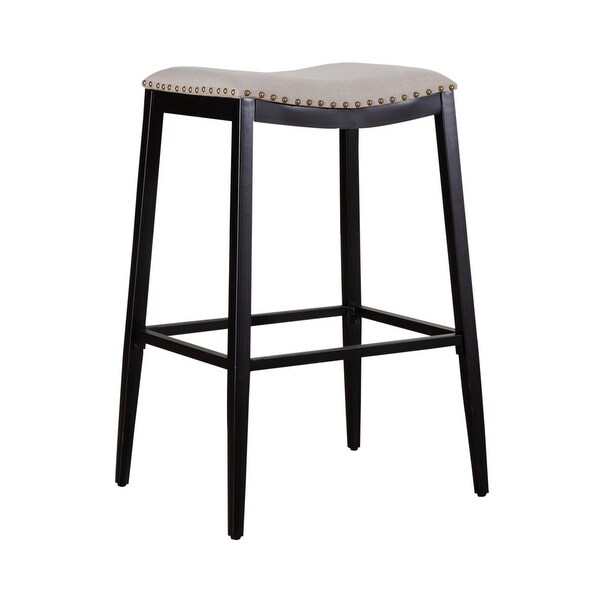 Vintage Series Distressed Metal Backless Upholstered Barstool - (Set of 2)