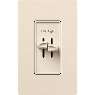 Lutron Skylark Combination Fan and Light Control 3-Speed 1.5A Fan300W Incandescent Single-Pole Light Almond (S2-LFSQH-LA) S2-LFSQH-LA