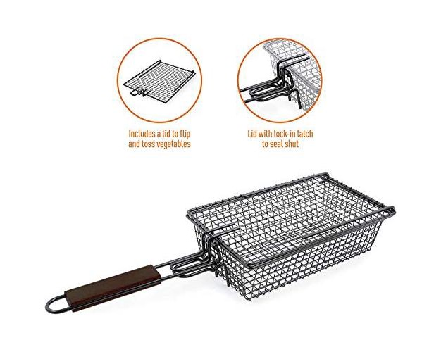 Yukon Glory Premium Grilling Basket Designed Grill Vegetables Seafood Poultry And Meats