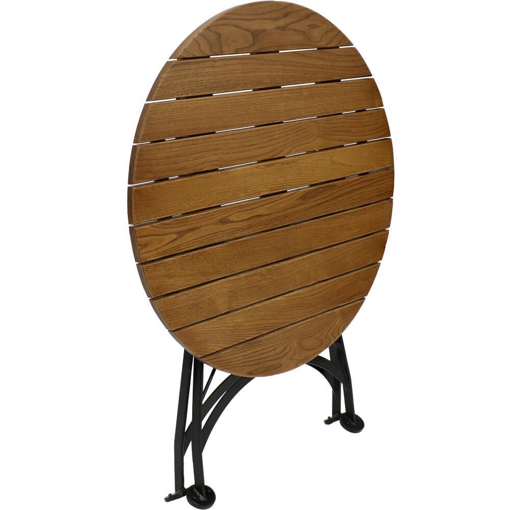 Ultimate Patio 32-Inch European Chestnut Wood Folding Round Bistro Table