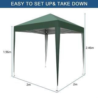 Karl home 6.5 ft. x 6.5 ft. Green Straight Leg Pop-Up Canopy 230744540016