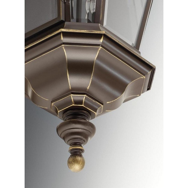 Progress Lighting Crawford 4 light Outdoor Post Lantern Oil Rubbed Bronze Clear Beveled Glass Shade