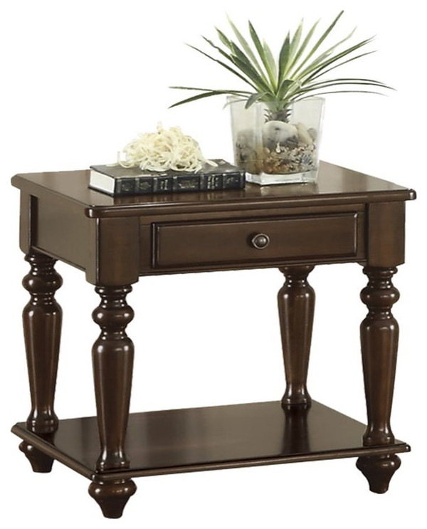 Lexicon Lovington Wood 1 Drawer End Table in Espresso   Traditional   Side Tables And End Tables   by Beyond Stores  Houzz