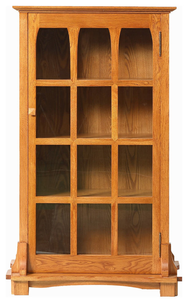 Crafters and Weavers Mission Solid Oak Display Bookcase (2 Colors Available)   Craftsman   Bookcases   by Homesquare  Houzz