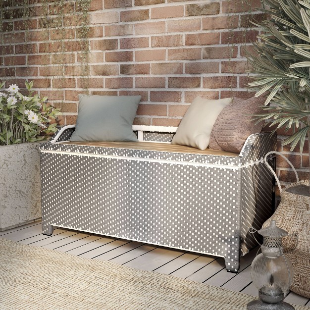 Maksville Outdoor Aluminum Storage Bench Mibasics