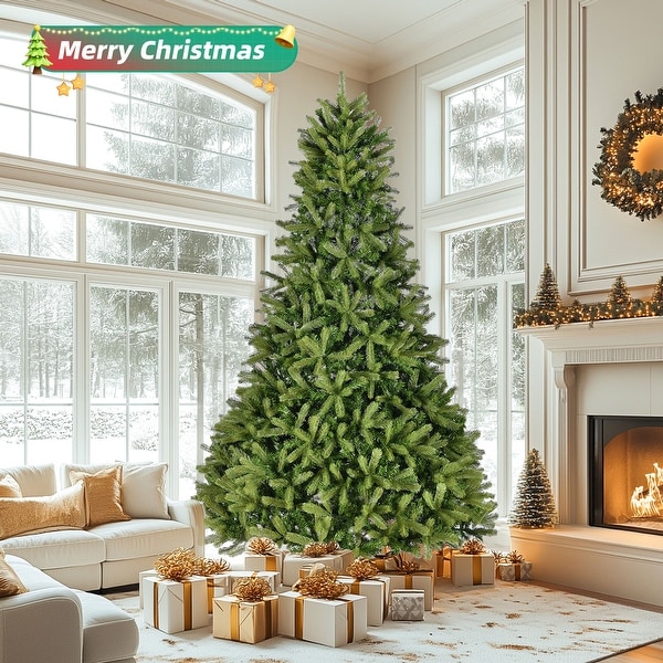 9Ft Artificial Christmas Tree with 2576 PEandPVC Mixed Branch Tips