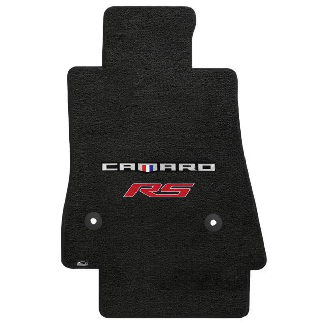 Lloyd Mats Camaro 2016-On 2Pc Mats Ebony Velourtex Camaro + Rs Red Double Logo Floor Mat Set 620202