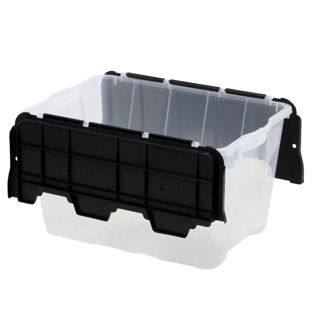 HDX Clear 12 Gal. Flip Top Storage Tote 211512