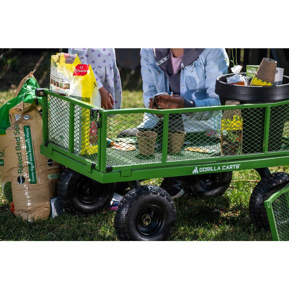 GORILLA CARTS 4 cu. ft. Metal Garden Utility Cart GCG-2140