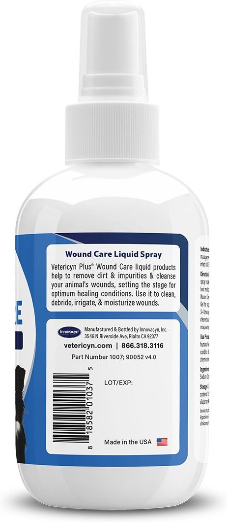 Vetericyn Plus Antimicrobial Wound Care Spray for Dogs， Cats， Horses， Birds and Small Pets