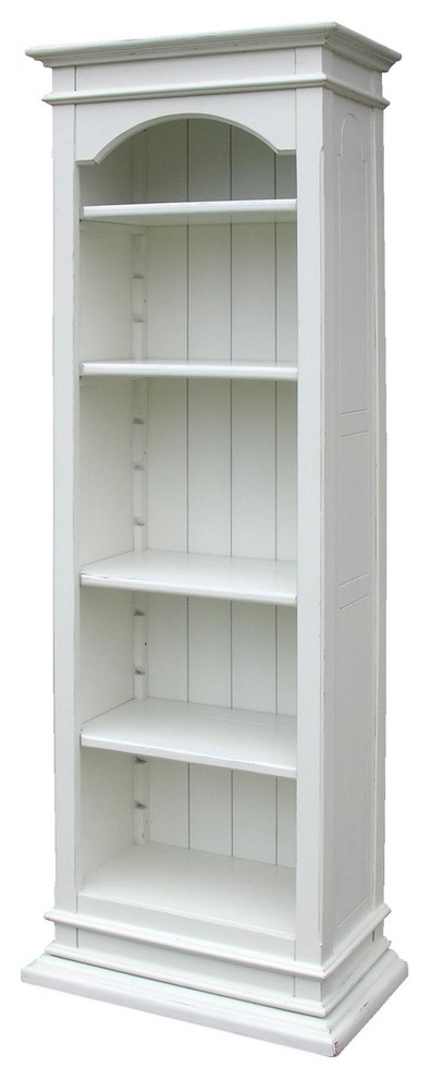 Bookcase TRADE WINDS PROVENCE Traditional Antique White Paint Painted   French Country   Bookcases   by EuroLuxHome  Houzz