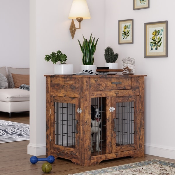 Side Table with Drawer and Doors