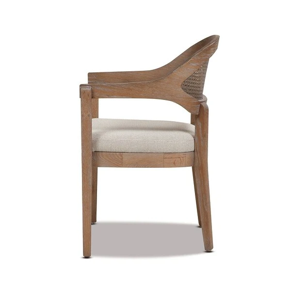 Americana Mid-Century Modern Cane Back Dining Chair - N/A