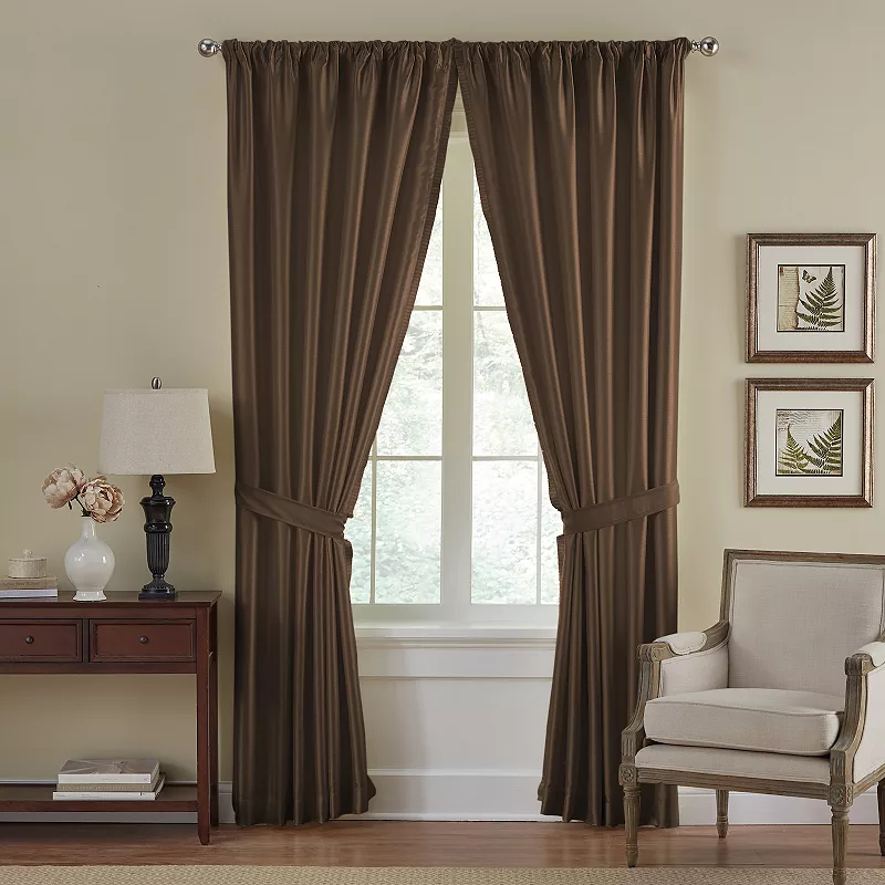 Elrene Home Fashions Versailles Faux Silk Blackout Window Curtain