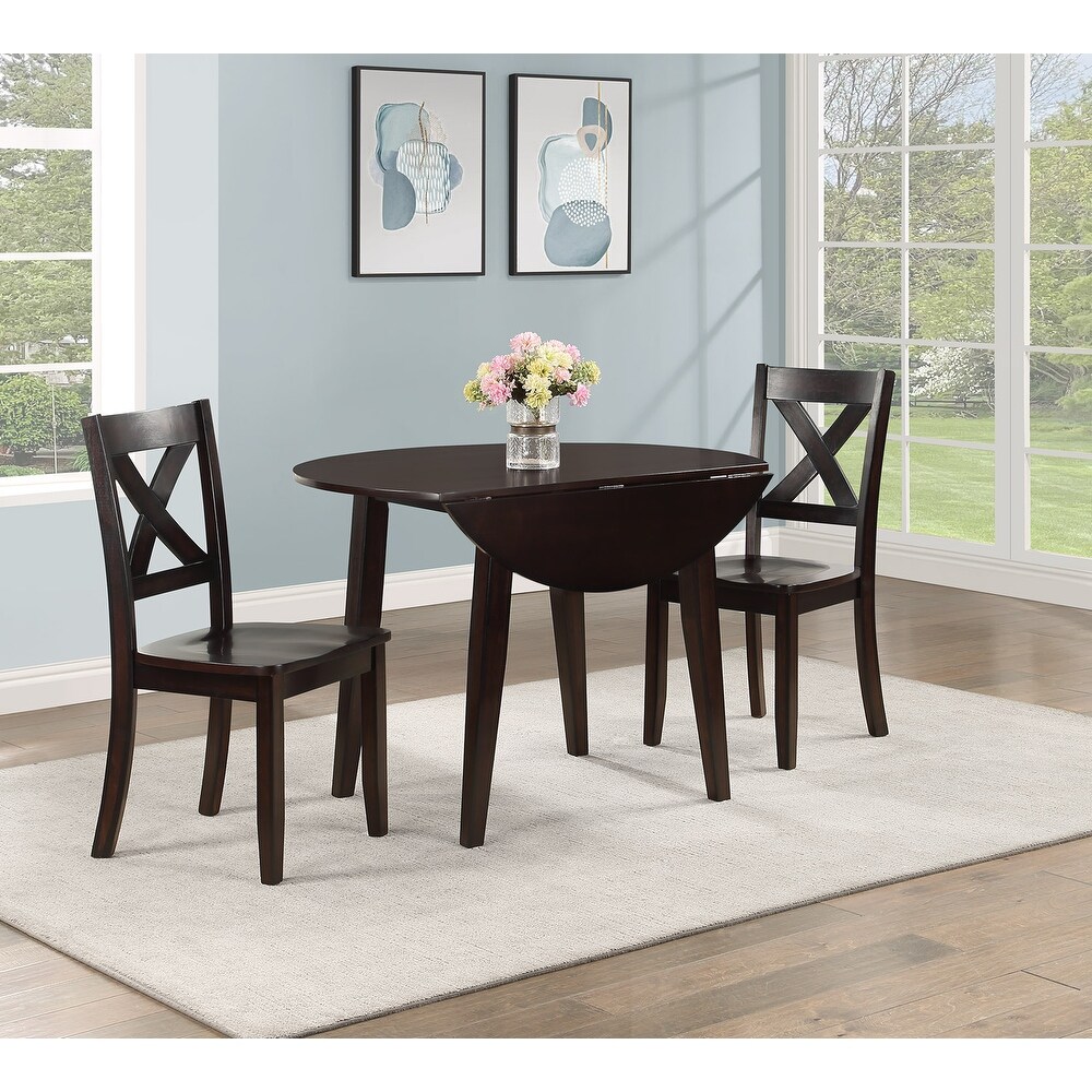 Vilo Home Dorothy 3pc Drop Leaf Round Dining Set