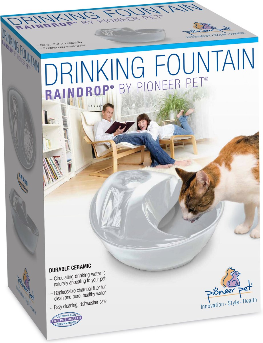 Pioneer Pet Raindrop Ceramic Dog and Cat Fountain