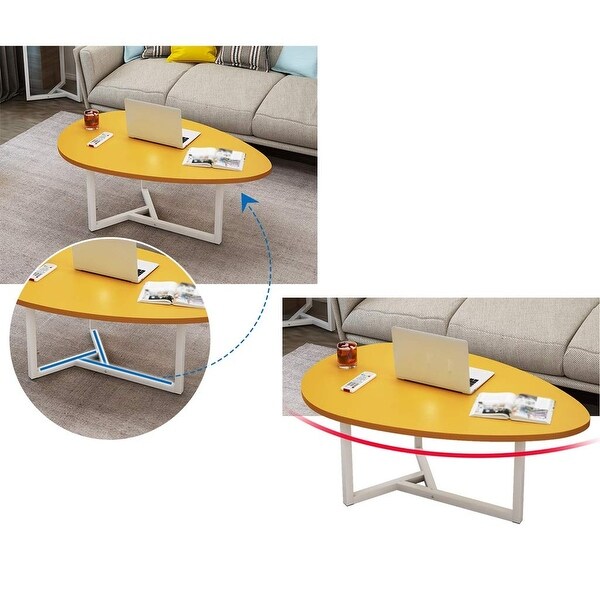 Table Triangular Structure Metal Retro Tea Table Living Room Balcony Small Apartment Sofa DELICATEWNN - as picture