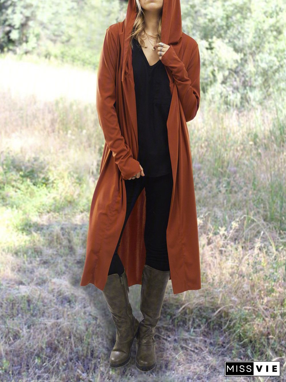 Casual Long Sleeve Plus Size Hoodie Outwear