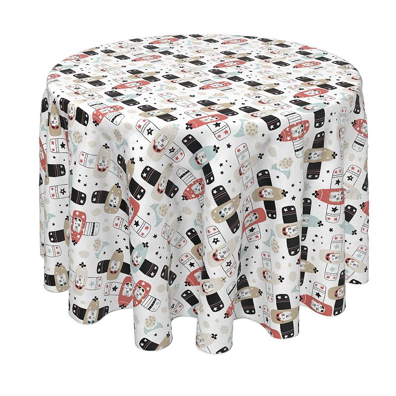 Round Tablecloth， 100% Polyester， 70 Round， Tiger Pilots in Planes