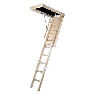 Werner 10 ft. 25 in. x 54 in. Wood Attic Ladder with 250 lb. Maximum Load Capacity W2510