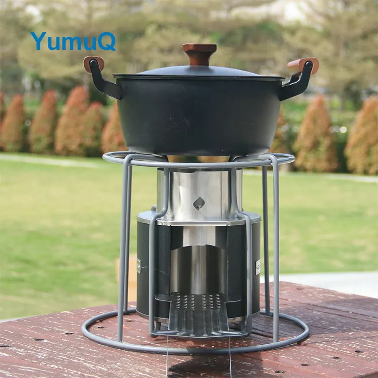 YumuQ 34cm Stainless Steel Portable Foldable Wood Burning Camping Stove For Outdoor Home Hiking Picnic