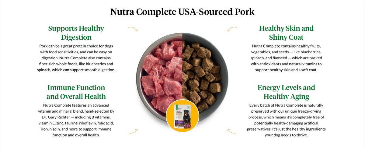 Ultimate Pet Nutrition Nutra Complete Pork Freeze Dog Dry Food