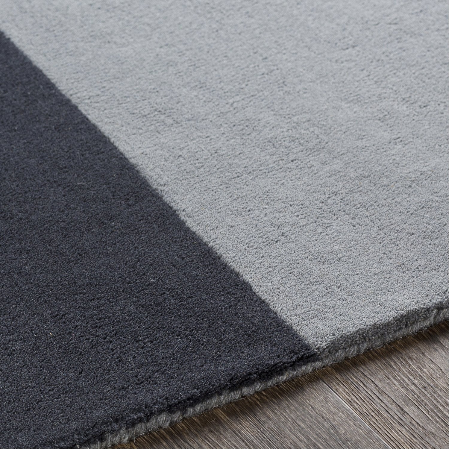 Kennedy Hand Tufted Rug in Navy, Taupe, Black