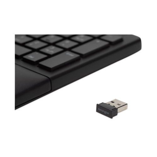 Kensington Pro Fit Ergo Wireless Keyboard， 18.98 x 9.92 x 1.5， Black (75401)