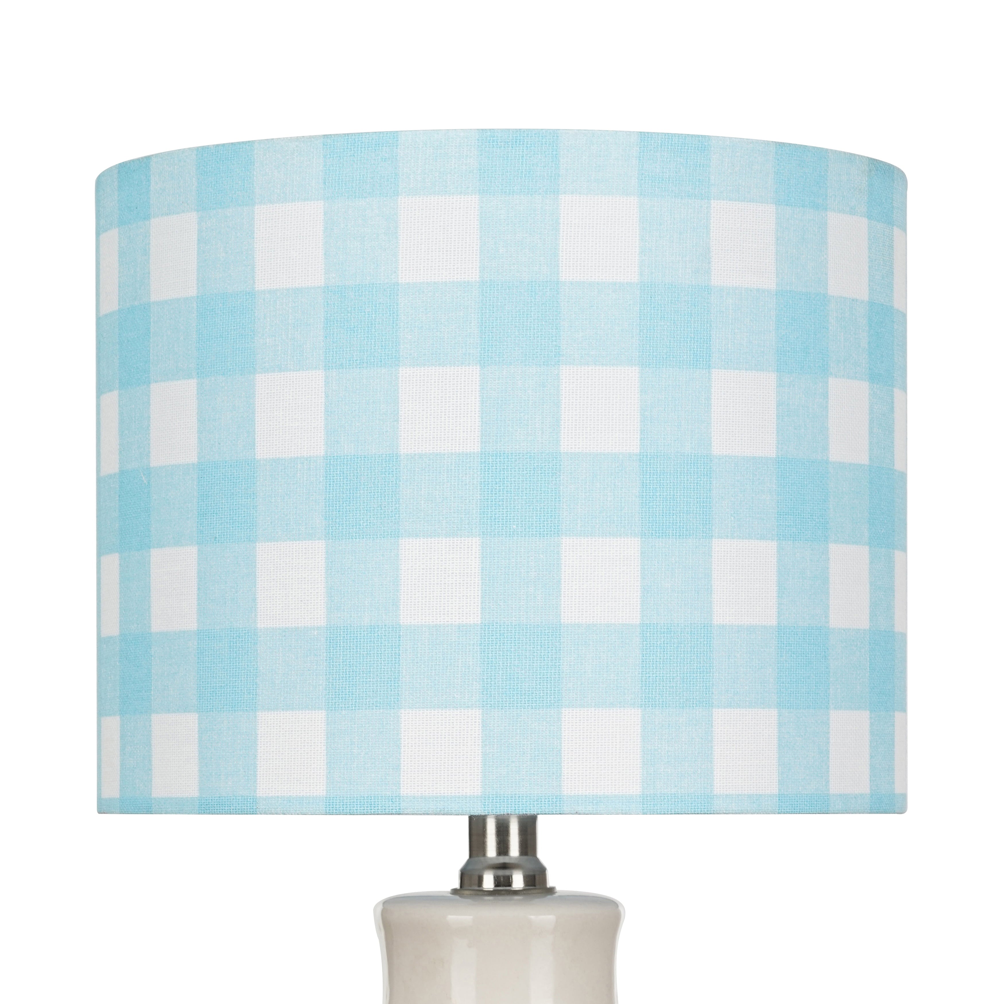 The Pioneer Woman Sweet Rose Table Lamp, Blue Gingham Shade with LED Bulb Included